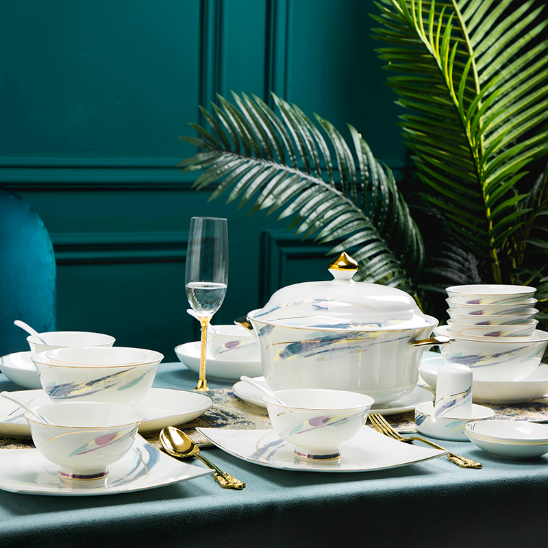 Wooden house, the product of jingdezhen ceramic ipads China tableware dishes home dishes soup bowl rainbow such use Chinese dishes