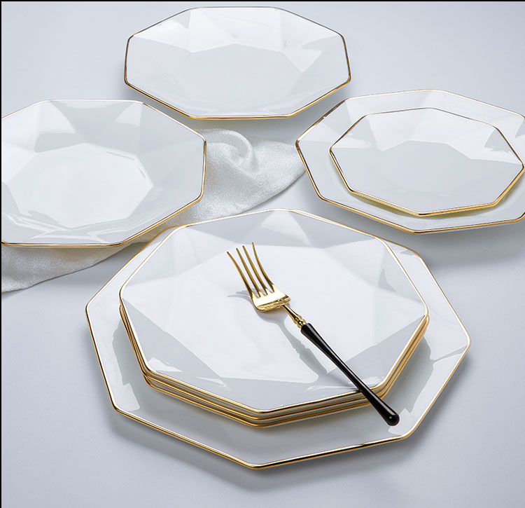 Wooden house product jingdezhen ipads China up phnom penh dish suits for modern tableware light key-2 luxury high - grade contracted household northern Europe