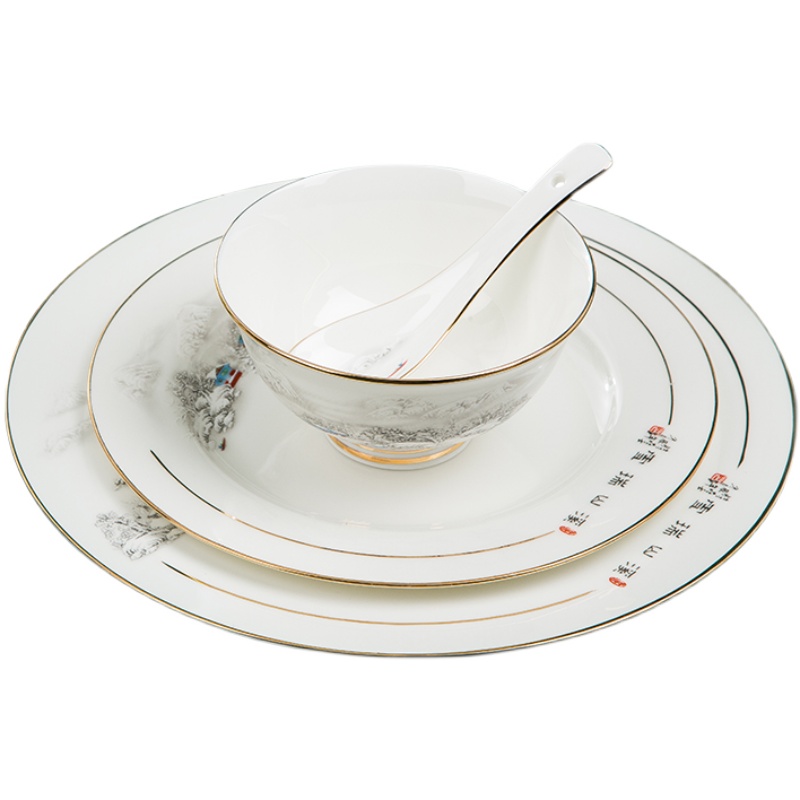 Wooden house product hotel club hotel tableware suit to up phnom penh ipads porcelain ceramic tableware dishes dishes combination