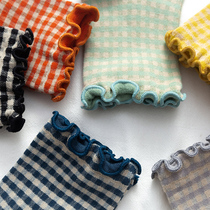 2 double-pack Smoky girls season) Plaid wooden ear edge tenderness