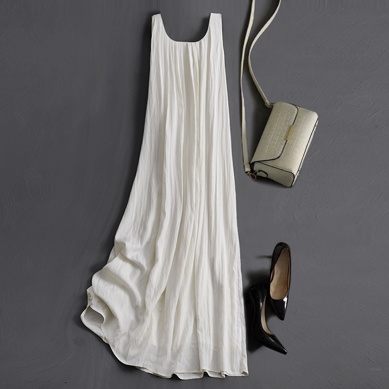 Elegant Spaghetti Strap Dress for Women, Summer 2026 New Style, Sleeveless Tank Dress, Plus Size, Tummy-Concealing, Slimming Dress