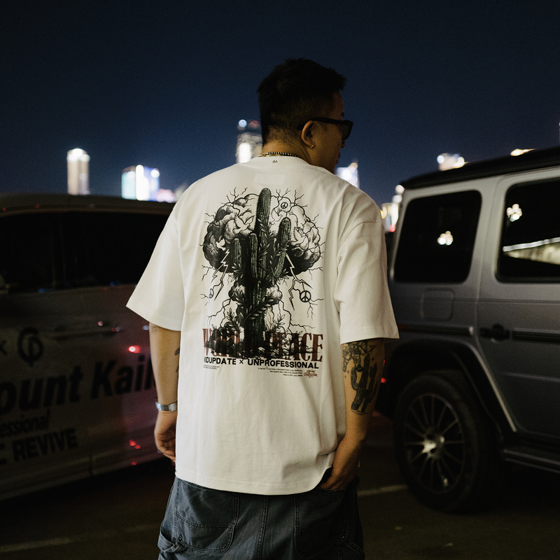 Midupdate X Unprofessional 26Ss American Retro Mushroom Cloud Cactus Short-Sleeve T-Shirt