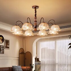 New Mid-Century Style Living Room Chandelier, Retro Walnut Wood French-Style Hall Main Light, High-End South Asian Style Dining Room Bedroom Light