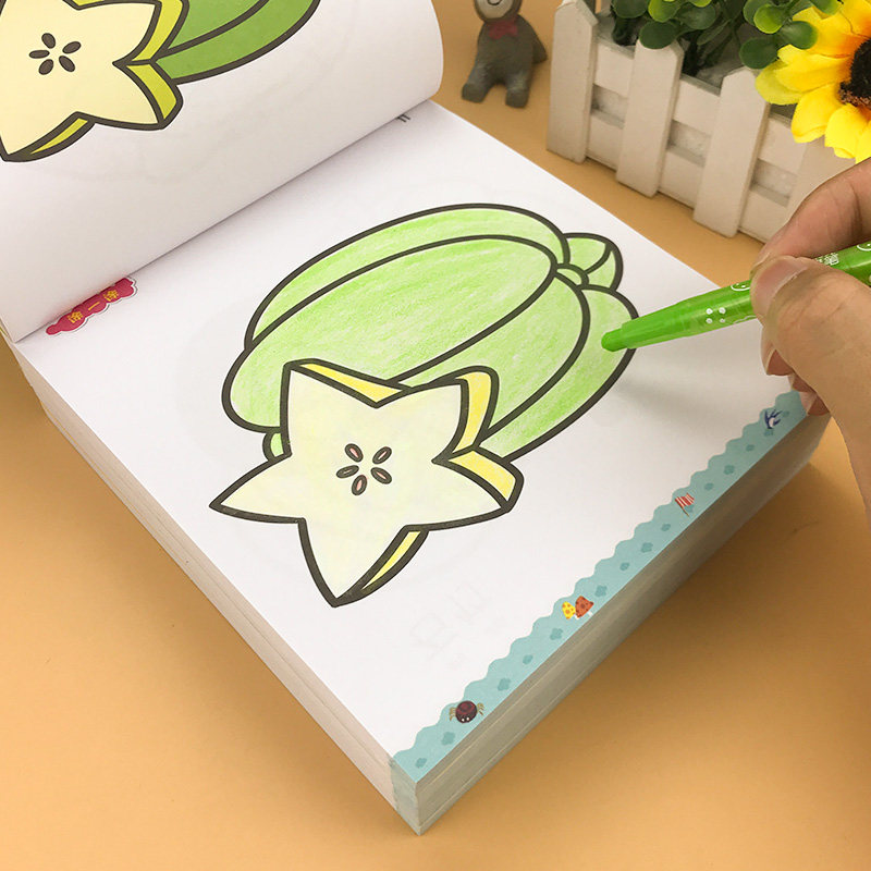Baby coloring book introduction 2-3456 years old kindergarten coloring book Children's painting enlightenment Children learn to draw book