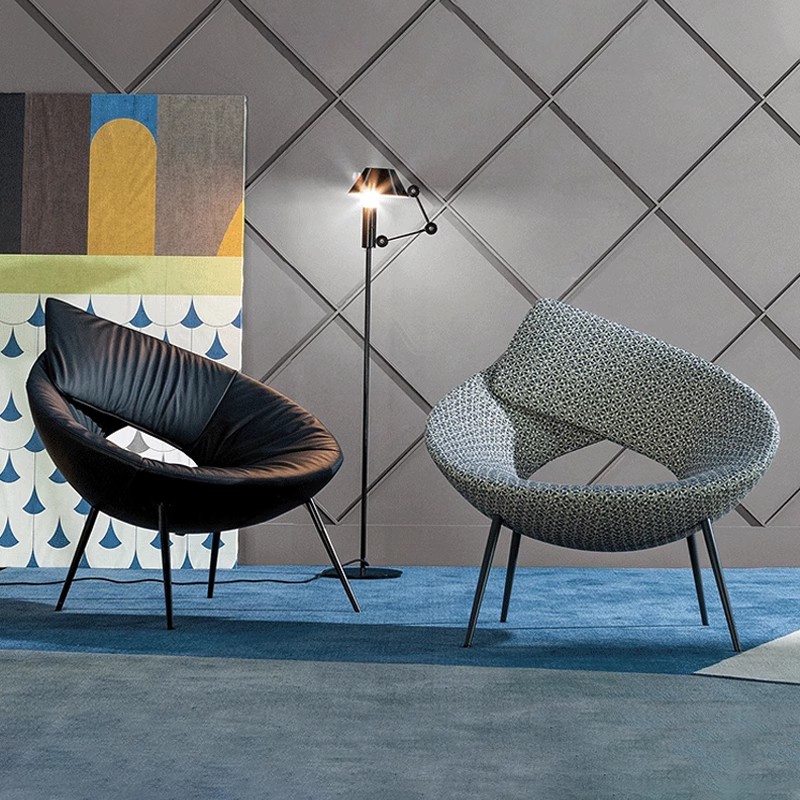 Design of Glass Steel Nordic Creative Circular Circle Chair Art Dingga Living Room Red Single Chair