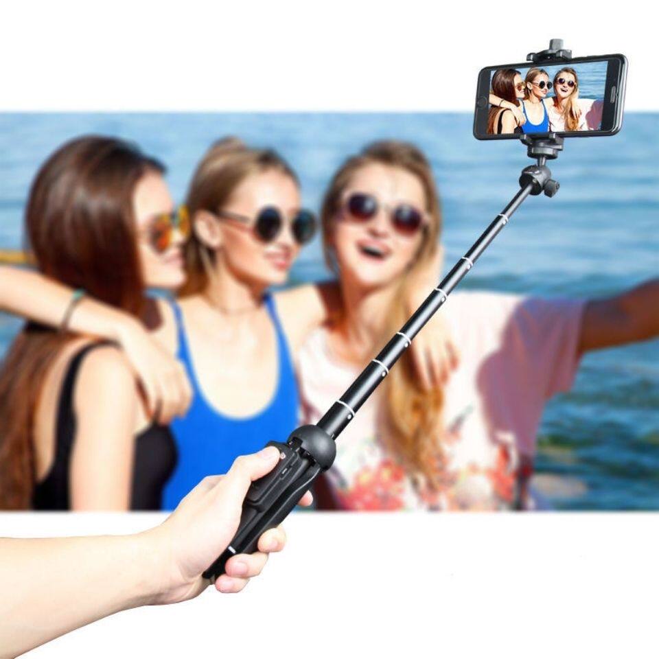 Mobile phone selfie-bar tripod portable handheld wireless battery Bluetooth shake audio-video live bracket