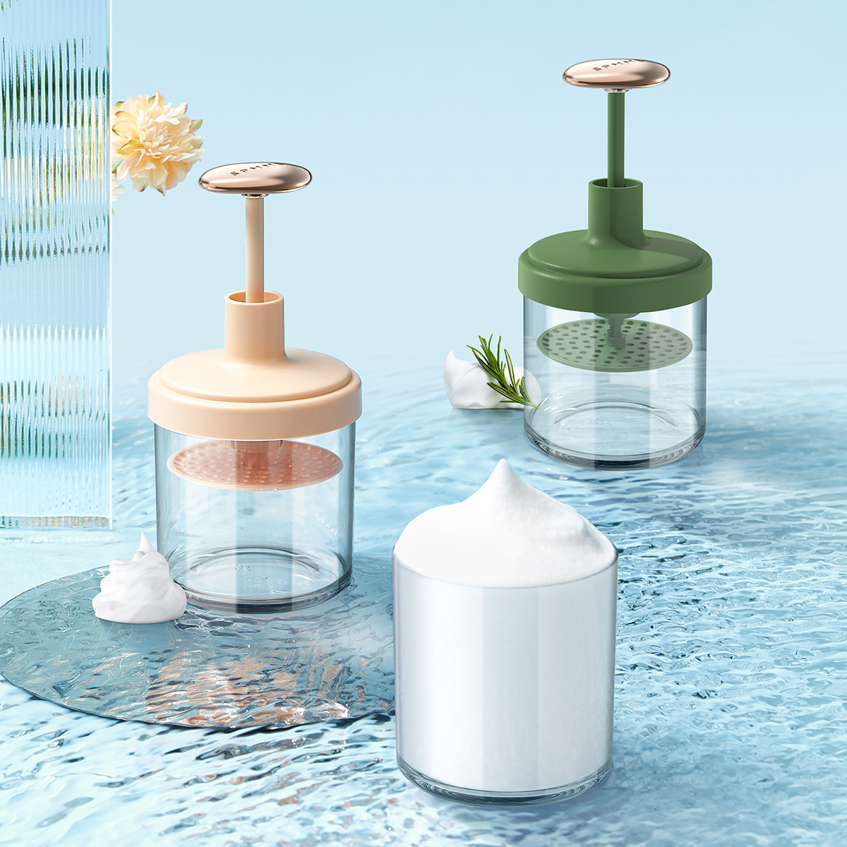 Cherry Wash Face Bubble Light Luxury Bubble Machine Portable Bubble Machine Rapid Bubble Bubble Wash Face Artificial