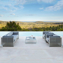 Outdoor sofa living room waterproof sun proof villa terraceCourtySofa sofa casual aluminum alloy sample room sofa combination