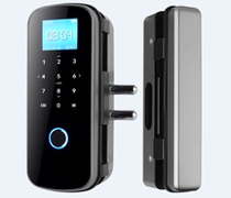 Glass door fingerprint lock free open pore double door single door single double open office intelligent electronic password access door lock door lock