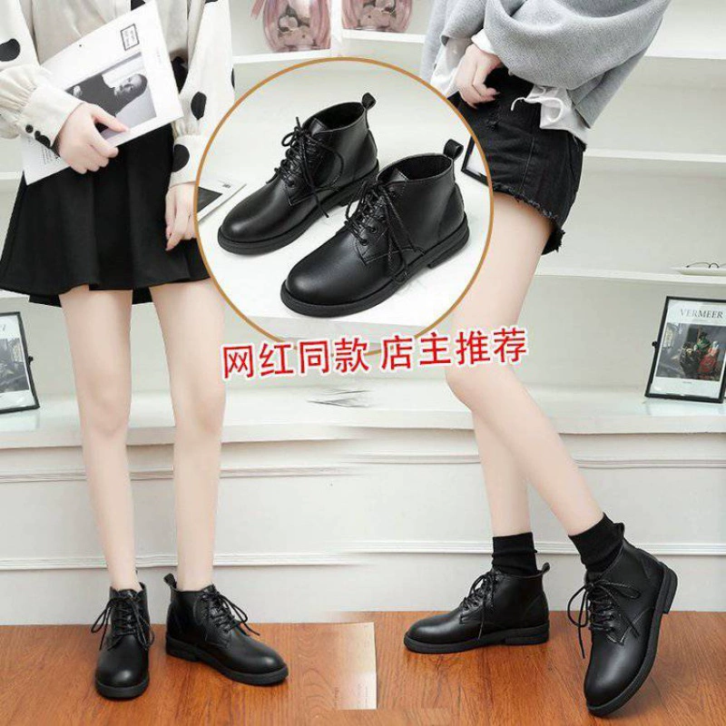 2020 Martin boots của phụ nữ trong mùa hè giảm béo bên trong giày cao cổ ngắn mùa xuân và mùa thu giày đơn bốt mát mẻ phong cách Anh hoang dã - Giày cao gót