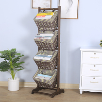 Shelf Zero food containing shelf Bedroom Living room General book stand Rattan Woven Multilayer Storage Floor Clothing Containing Basket