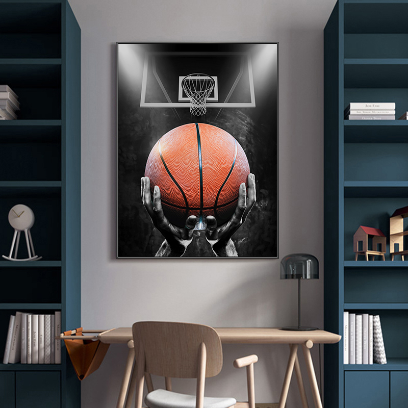 Boy Children's Room Decorated Basketball Poster Bedroom Backroom Wall Painting Background Wall Painting
