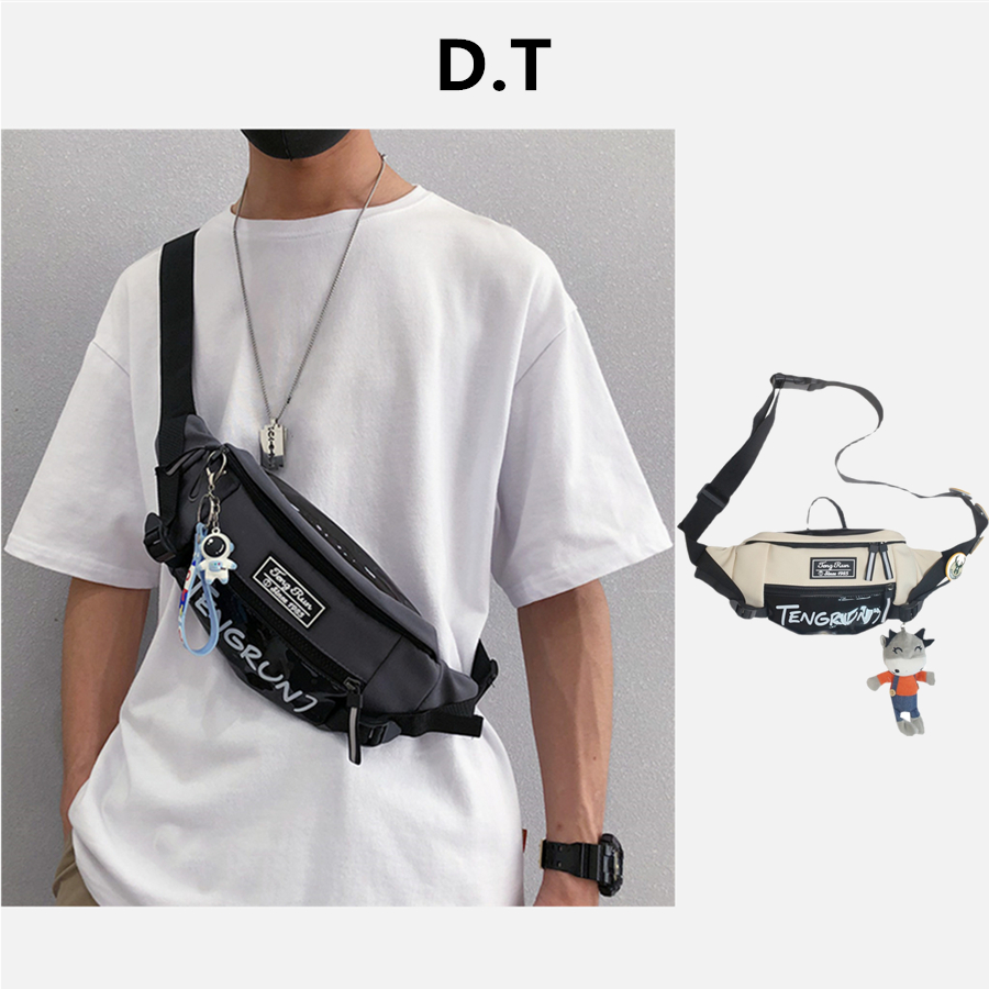Small CrowdWave Card Crosswalk pocket Japanese Sports Chest Bag Male Street Trend Diagonal Satchel Youth Couple Single Shoulder Bag