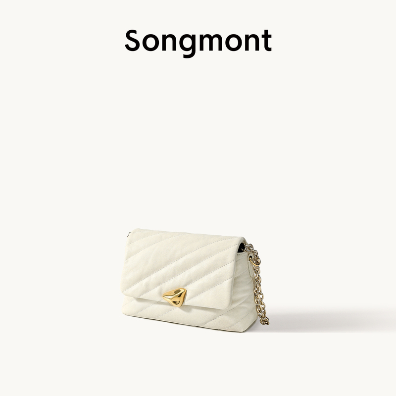 Songmont Mountain under the Pine Beach Series Messenger Bag Single Shoulder Crossbody Handbag First Layer Cowhide Leather Chain Small Square Bag Songmont Mountain under the Pine Beach Series Messenger Bag Single Shoulder Crossbody Handbag First Layer Cowhide Leather Chain Small Square Bag