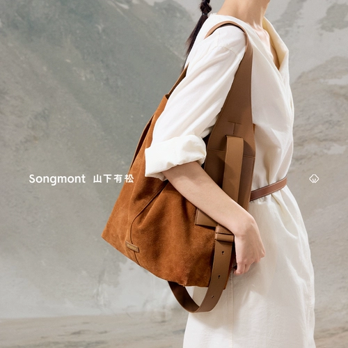 [Тот же стиль, что и у Ли На] Songmont Yamashita Arimatsu Большая замшевая сумка-тоут через плечо с крючками для ушей