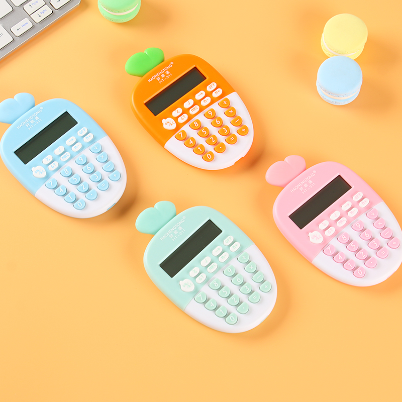 Primary School Kids Cute Styling Carrots Computer High Face Value Computer Accounting Elementary School Students Junior High School Special Cute Teenage Girl Hearts Girls Exam Portable Pocket Clothes Korean Version Calculator-Taobao