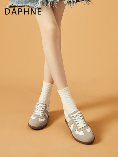 达芙妮德训鞋女款爆款2025新款秋冬真皮平底休闲运动鞋板鞋女鞋子