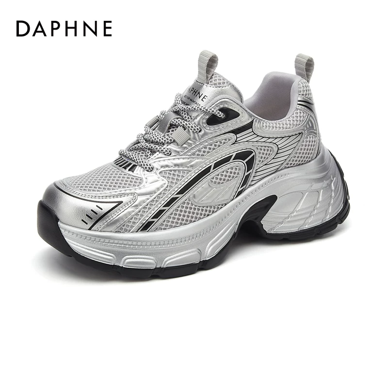 Daphne Silver Dad Shoes Women's 2026 New Summer Popular Thick-Soled Sports Shoes Increased Breathable Women's Shoes
