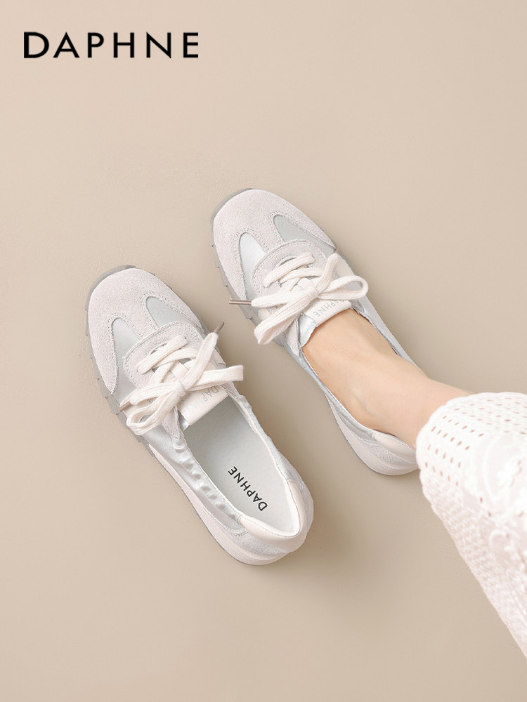 Daphne Silver Ballet Training Shoes Women's 2026 Autumn/Winter New Shallow Single Shoes Soft Sole Casual Shoes Loafers