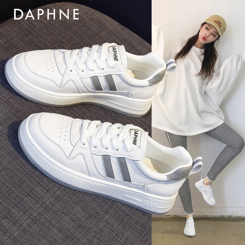 Daphne Genuine Leather Small White Shoes Women's Shoes 2022 New Spring Autumn 100 Hitch Sneakers Summer Casual Board Shoes
