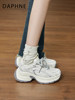 Daphne Silver Dad Sneakers for Women 2025 New Autumn and Winter Popular Thick-Soled Sports Shoes with Height Increase and Fleece Lining Women's Shoes