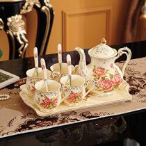 Water glass suit Instyle afternoon tea set Tea Cup Ceramic Cups home European-style coffee cups with whole set of trays