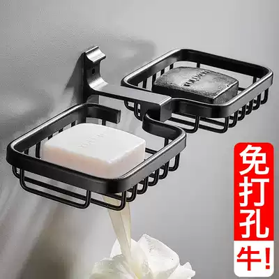Soap box-free wall-mounted Nordic ins creative drain dressing room with soap rack double-grid soap net