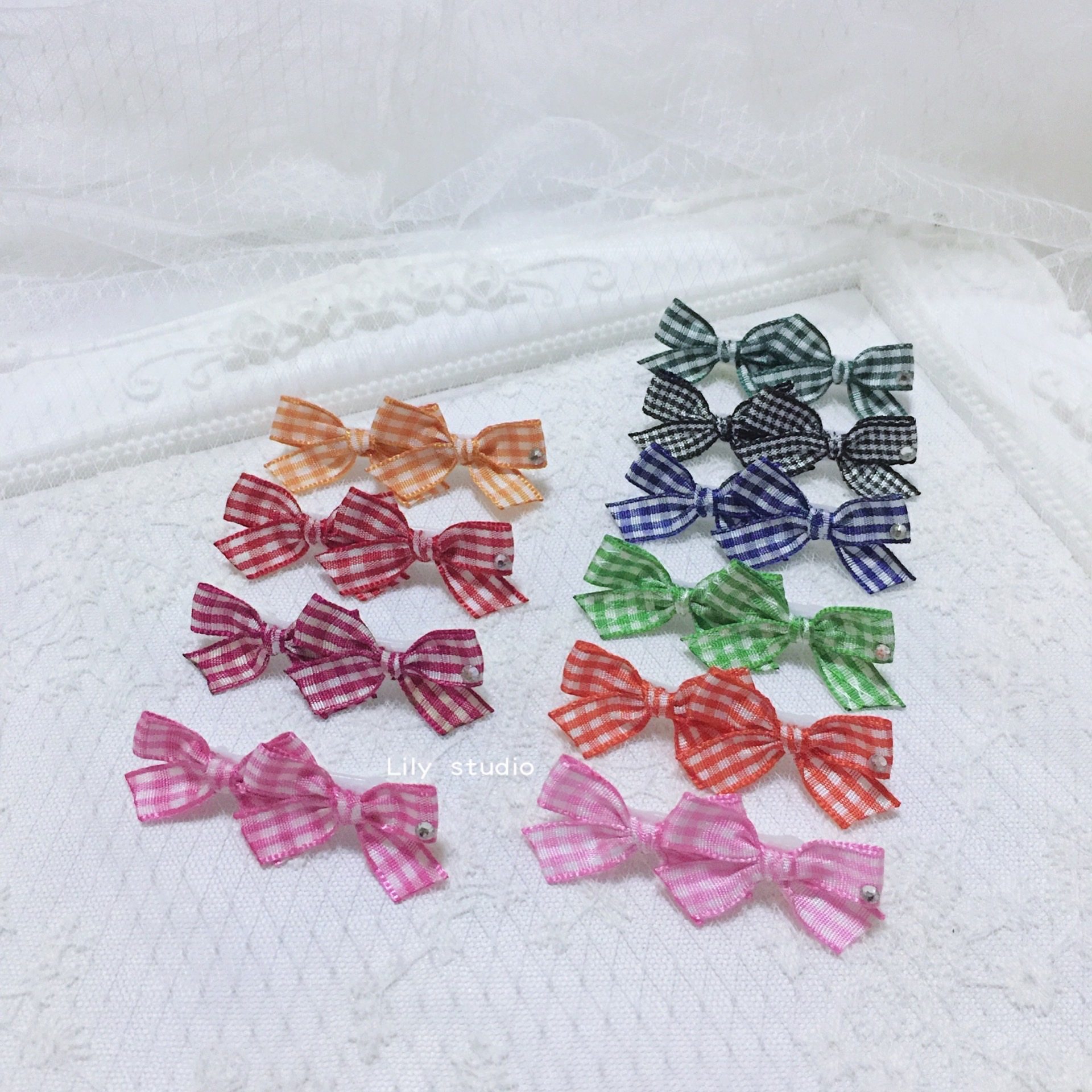 Lily studio handmade pet headdress Teddy York wants Malzis colored lattice butterfly header