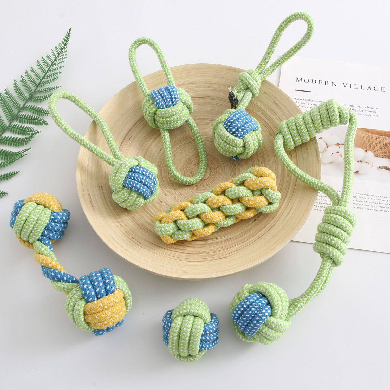 Dog toy Unsmother Divine Instrumental Pet Dog Toy Rope Knot Biting Rope Resistant to Tooth Finish Teeth Small dog teddy Bears