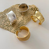 Matsumoto Eina's same style c-shaped wide ring with irregular shape