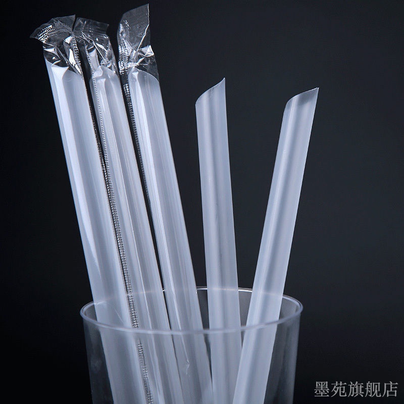 Disposable Colored Coarse Plastic Straw Transparent Straw 100 Pearl Milk Tea Soy Milk Juice Independent Packaging Straws