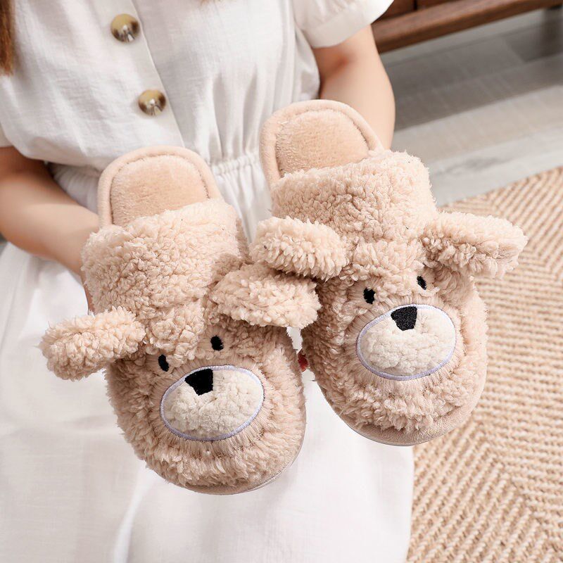 ins cute thick bottom cotton slippers women winter quarters good things 100 hitch female students net red wool slippers couple men