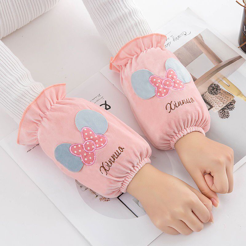 (3 double-loaded) Korean version of sleeves female adult short office anti-fouling sleeve student child cute cartoon armguard