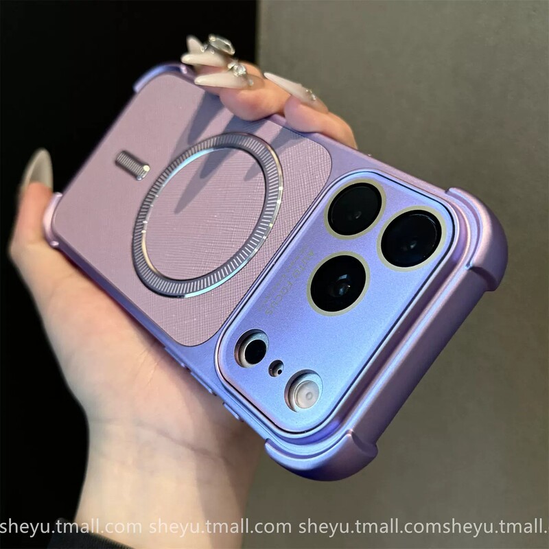 ins Creative Diamond Pattern Instantly Transforms into a 17-Inch Four-Corner Shockproof Case Suitable for Apple 17 Pro Max Phone Case, iPhone 17 Pro Dark Night Purple, 16 Pro Max Full-Cover Lens Film, 15 Shockproof Case, 14 Protective Case
