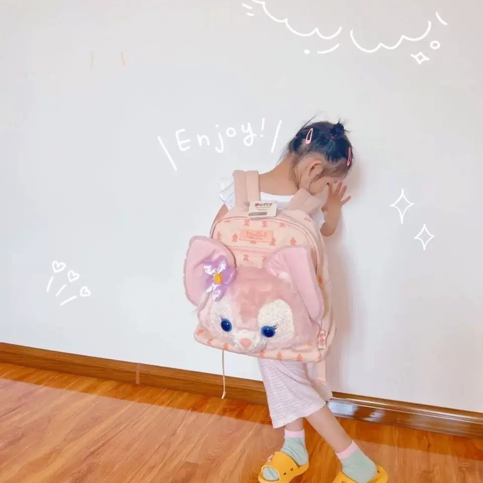 Backpack, capacious bag, plush cute doll for students
