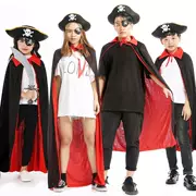 Halloween trẻ em người lớn trình diễn trang phục thuyền trưởng cướp biển Phù Thủy thuật sĩ chết mũi áo choàng trang phục dự tiệc