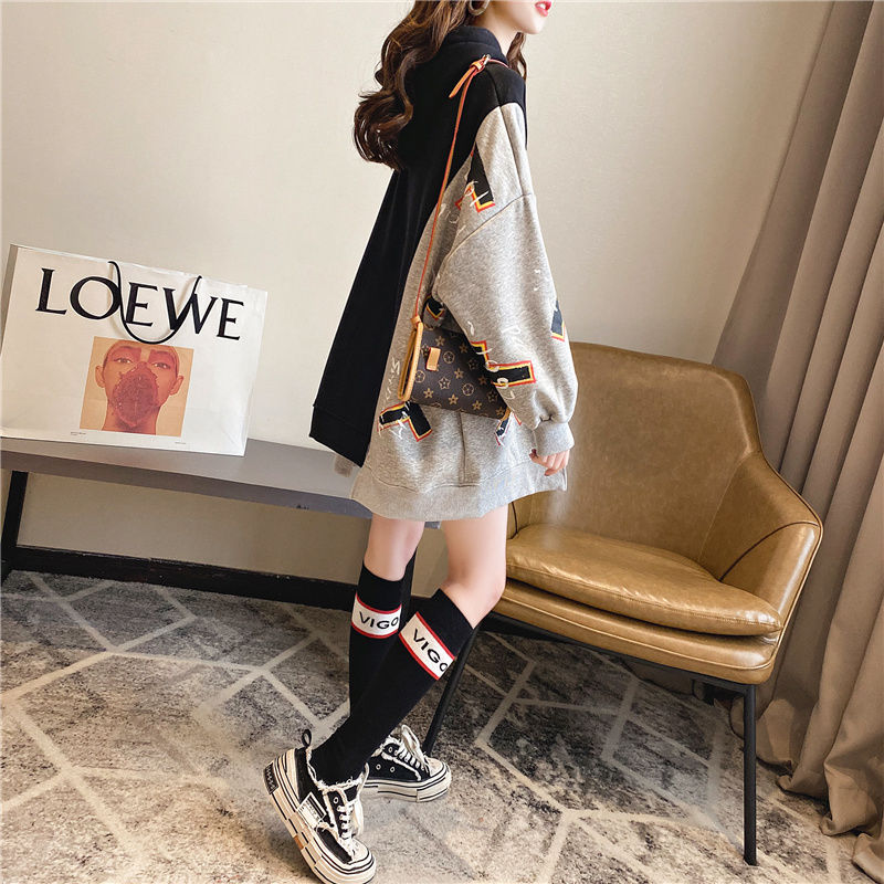 Korean version plus velvet thickened hooded casual thick cotton women's 2021 autumn and winter new net red loose lazy wind super hot coat
