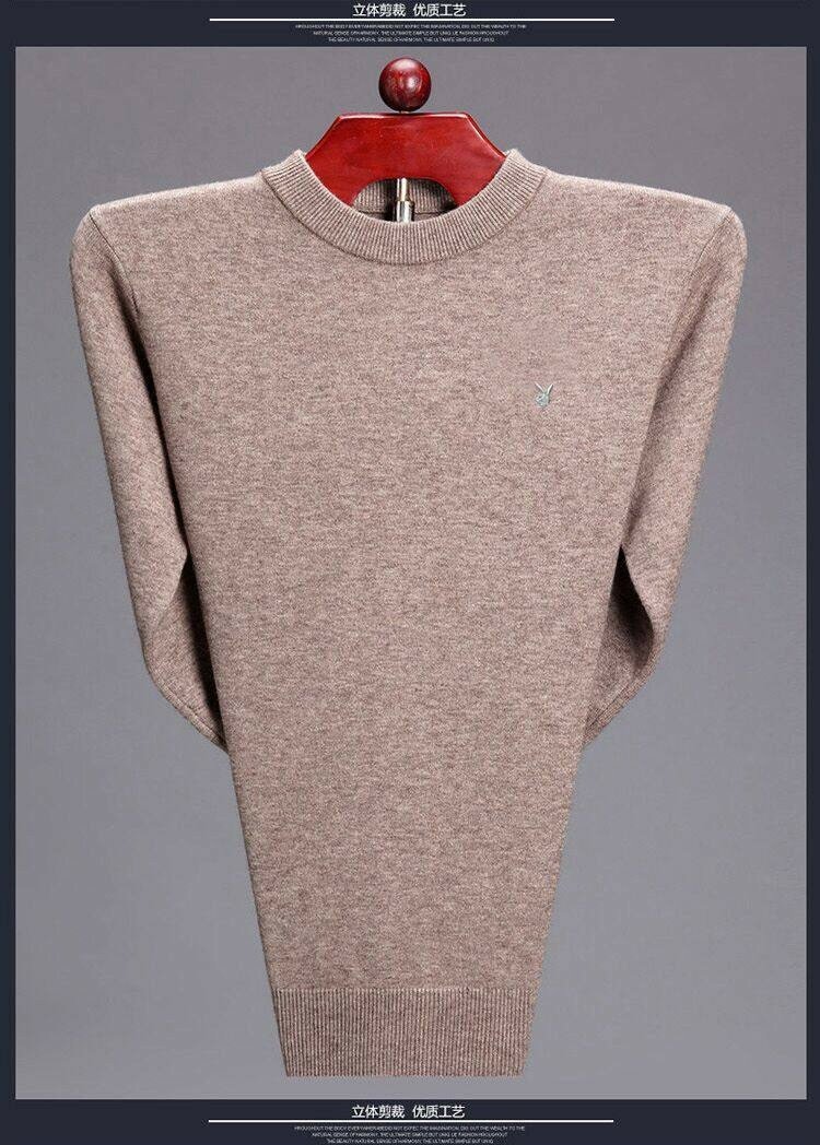 Playboy mùa đông dày áo len nam cổ tròn trung niên nam ấm áo len cashmere áo len cha ao da nam