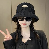 Hong Kong designer jointly styled face-showing small fisherman hat for women in spring and autumn without makeup and temperament sun visor pleated basin hat