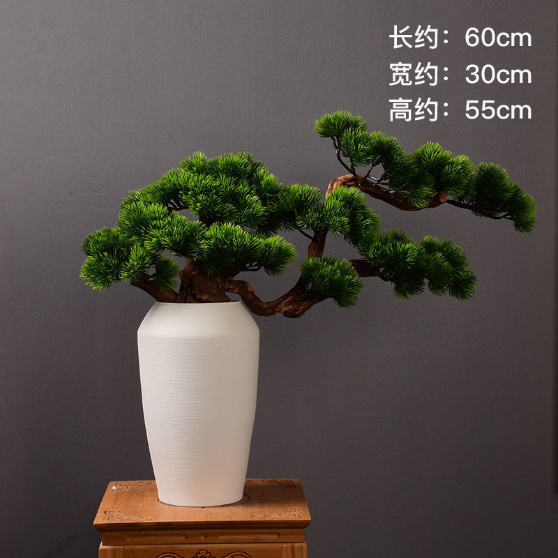 Chinese simulation welcome pine plant bonsai indoor potted plant decoration office porch living room wine cabinet decoration
