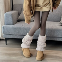 [1 пара] Комплект меховых носков цвета хаки