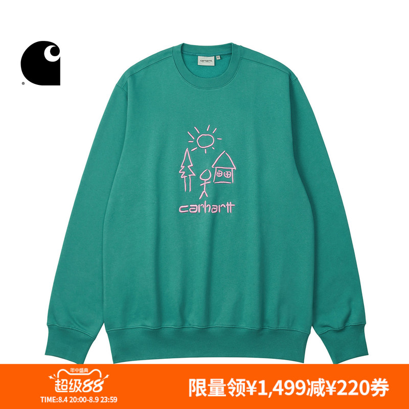 Carhartt Wip Sweatshirt Men's Spring Hand-Painted Pattern Embroidery Thickened Wide Version Round Neck I035199P Carhartt Wip Sweatshirt Men's Spring Hand-Painted Pattern Embroidery Thickened Wide Version Round Neck I035199P