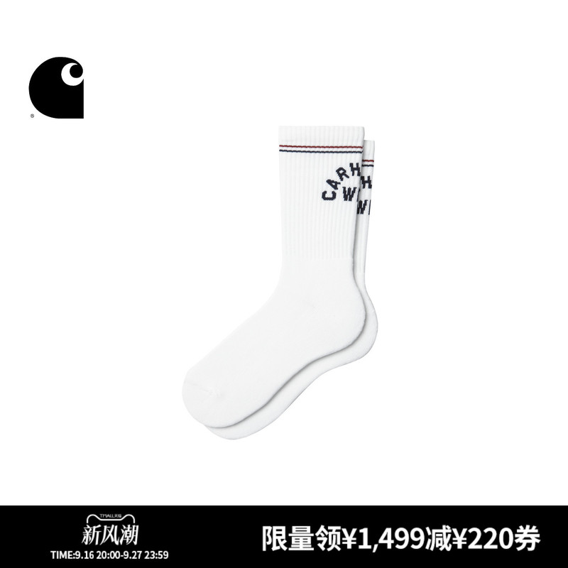 Carhartt Wip Mid-Calf Socks, New Autumn Collection, Retro Letter Pattern Jacquard Carhartt Carhartt Wip Mid-Calf Socks, New Autumn Collection, Retro Letter Pattern Jacquard Carhartt