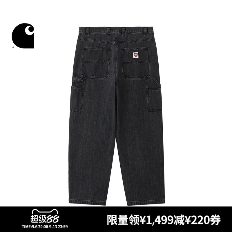 Carhartt Wip Men's Jeans New Classic Heart-Shaped Logo Distressed Double-Knee Workwear Carhartt