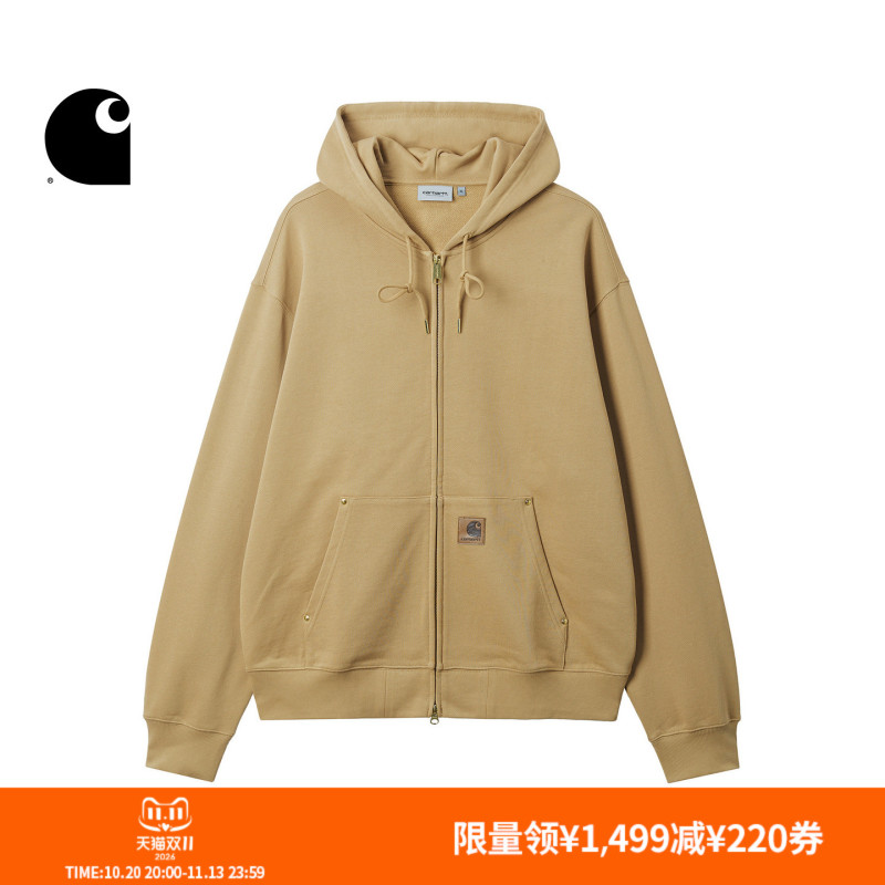 Carhartt Wip Men's Autumn Classic Square Logo Loose Fleece Hooded Jacket