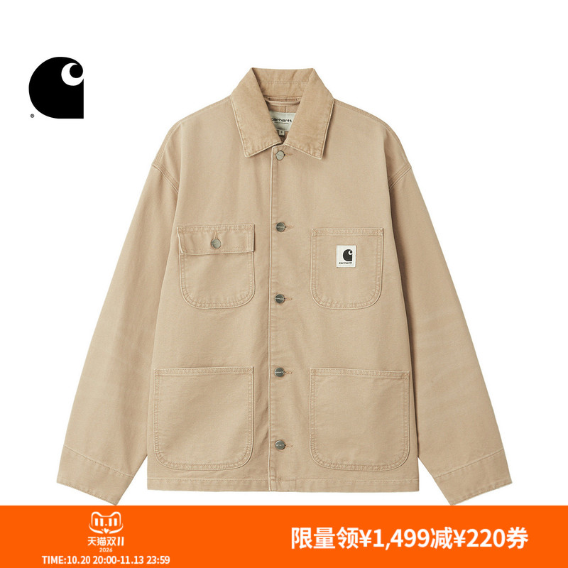 Carhartt Wip Women's Jacket Autumn Classic Square Logo Vintage Wide-Fit Michigan Workwear Carhartt Carhartt Wip Women's Jacket Autumn Classic Square Logo Vintage Wide-Fit Michigan Workwear Carhartt