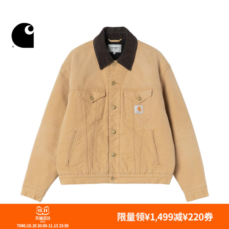 Carhartt Wip Workwear Jacket Men's Autumn and Winter New Classic Square Logo Corduroy Lapel Thickened Wide Version