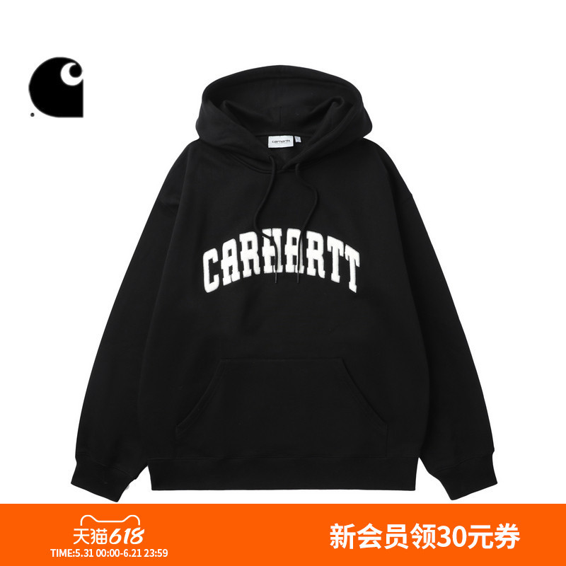 Carhartt Wip Sweatshirt Men's Autumn School Style Logo Letter Corduroy Patch Hooded Carhartt 053L