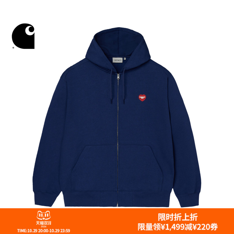 Carhartt Wip Men's Jacket Autumn and Winter New Product Heart Pattern Printed on the Back Men's Hooded Sweatshirt Carhartt Wip Men's Jacket Autumn and Winter New Product Heart Pattern Printed on the Back Men's Hooded Sweatshirt