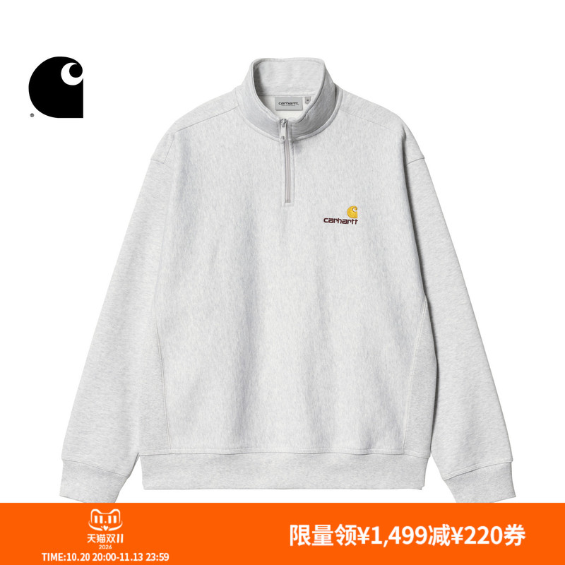 Carhartt Wip Sweatshirt Men's Autumn New Classic American Standard Embroidered Wide-Fit Half-Zip Carhartt
